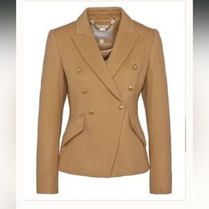 Barbour Women's Darly Camel Blazer with Gold Buttons